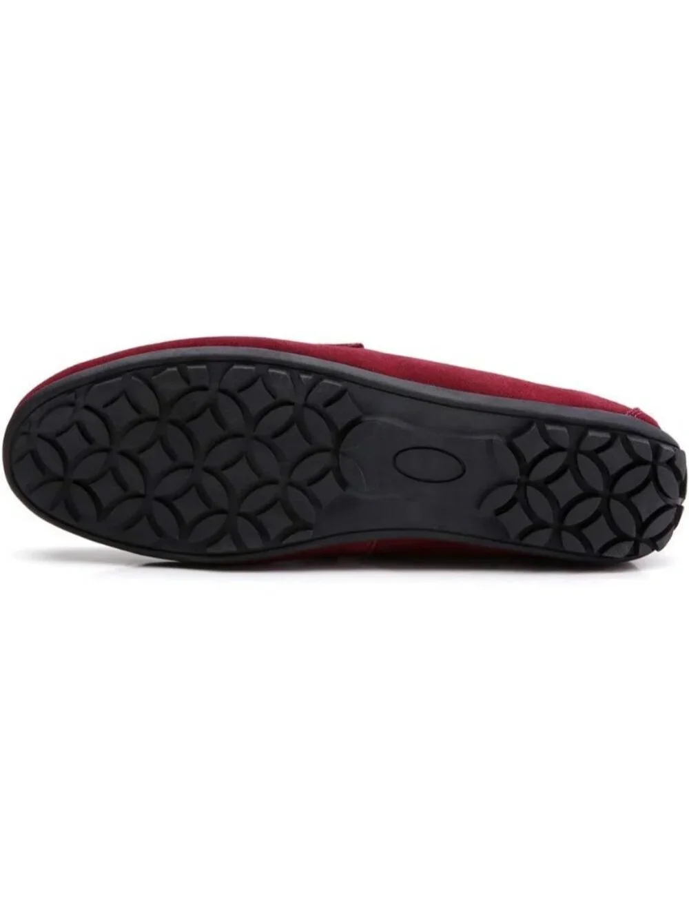FASHION Men's Wine Red Suede Leather Loafers Penny Slip On Walking Casual Shoes